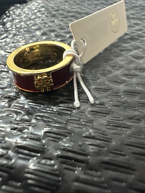 Tory Burch Jewelry - Tory Burch Red Enamel Logo Ring - Size - 6